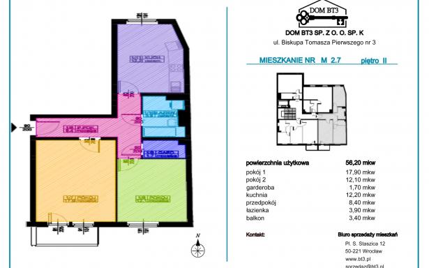 Mieszkanie 2 pokojowe 56,20 m² Wrocław Nadodrze, Biskupa Tomasza Pierwszego 3 5341821